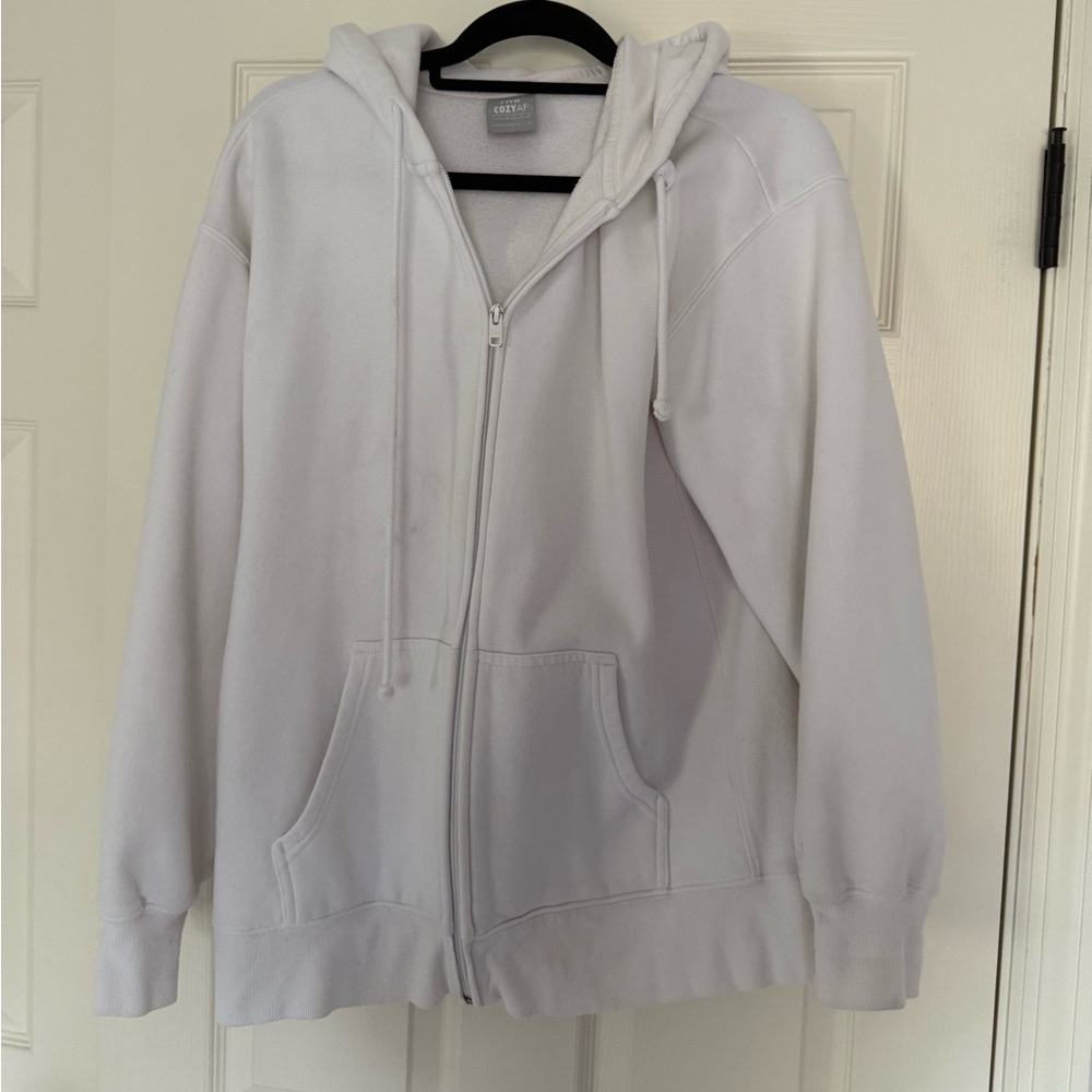 TNA CozyAF White Fleece Jacket
